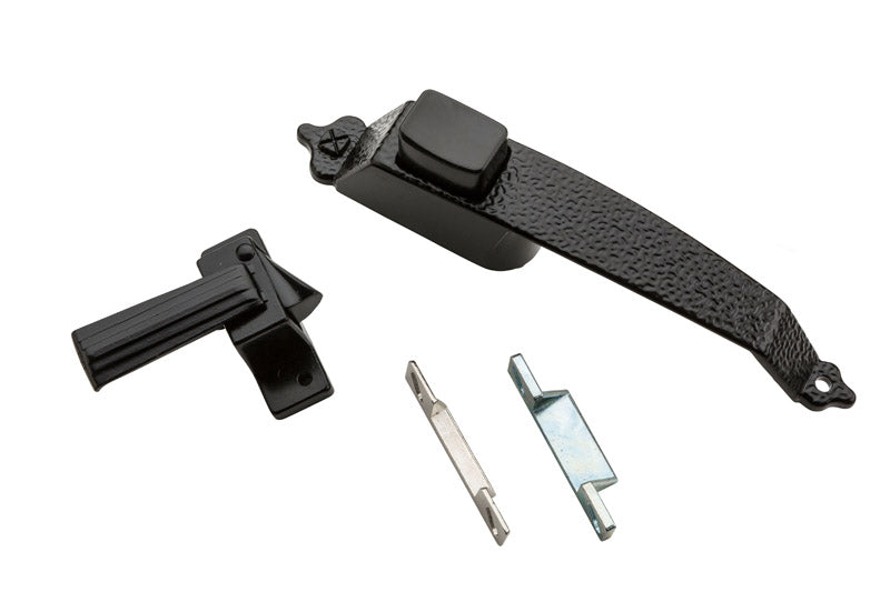National Hardware Matte Black Zinc Push Button Latch