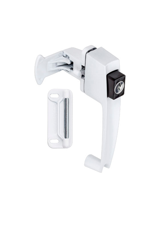 National Hardware Zinc-Plated White Zinc Push Button Keyed Latch