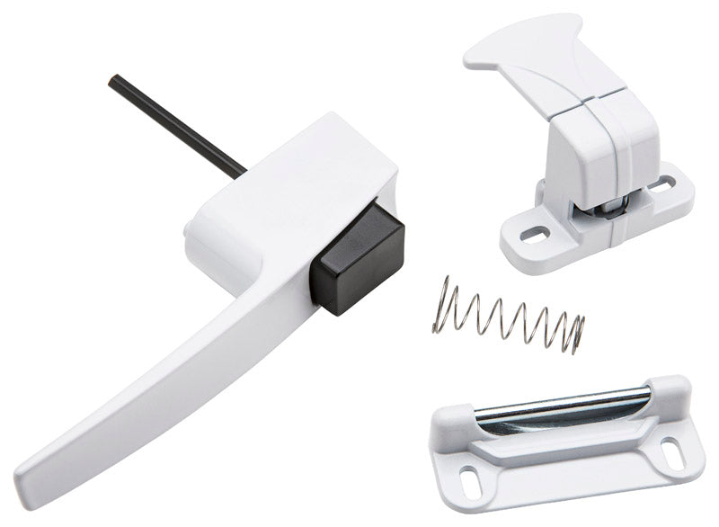 National Hardware Bright White Zinc Push Button Keyed Latch