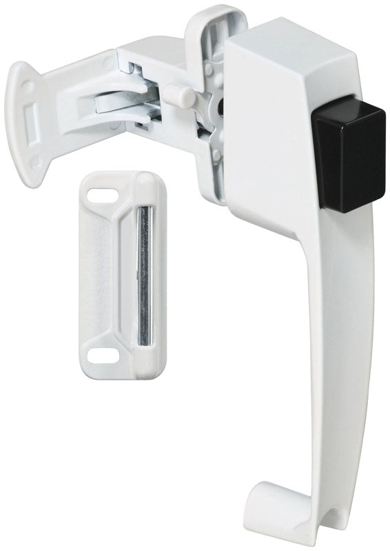 National Hardware Bright White Zinc Push Button Latch