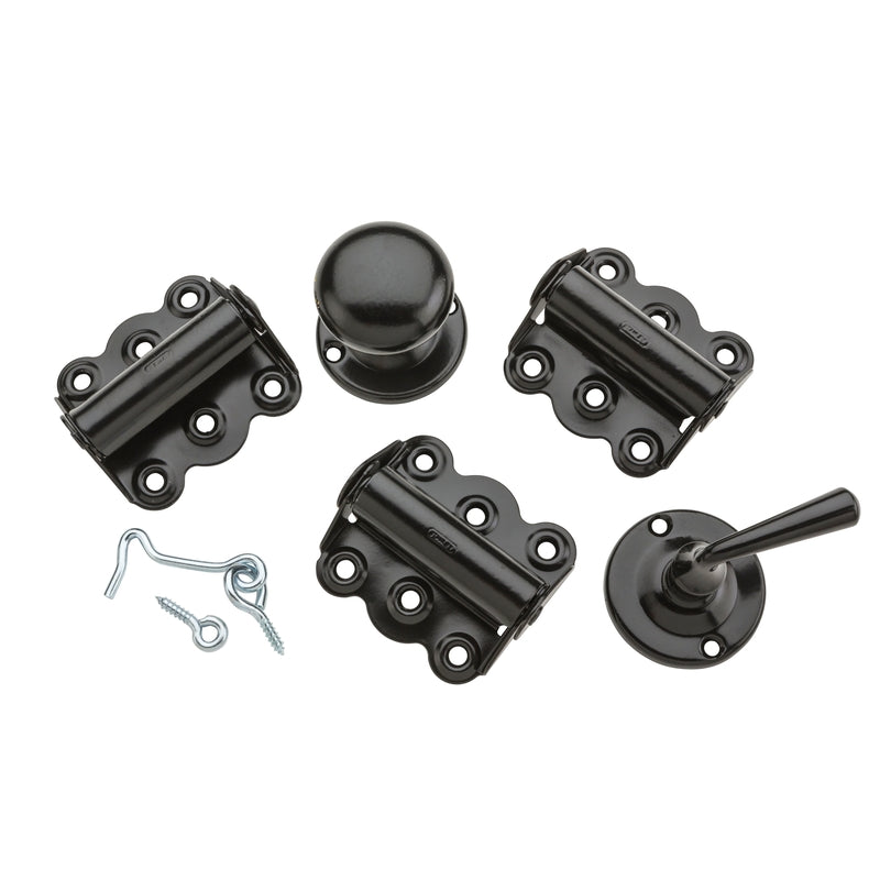 National Hardware Black Steel Screen/Storm Door Hardware Set