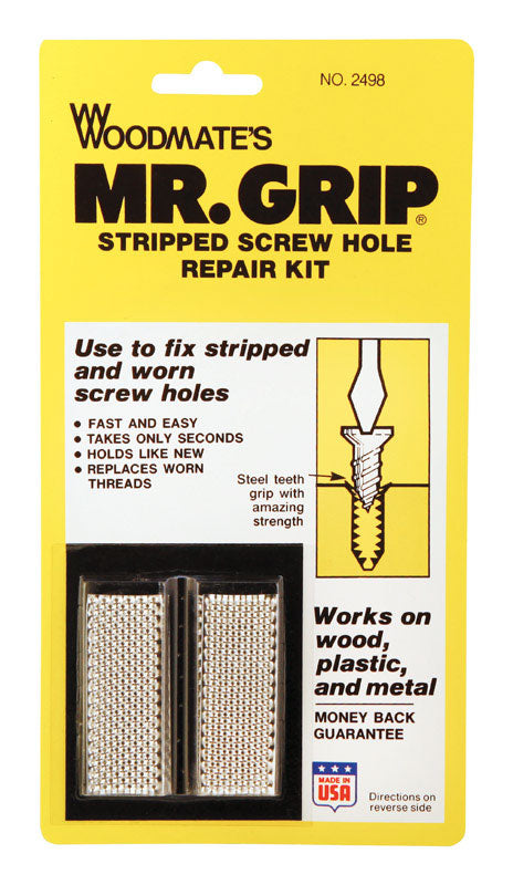 Woodmate's Mr. Grip 3/4 in. D X 2 in. L Steel Round Head Screw Hole Repair Kit