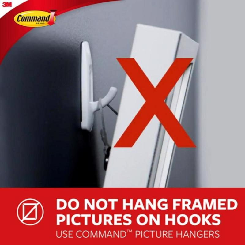 3M Command Plastic Coated White Small Picture Hanger 5 lb 3 pk