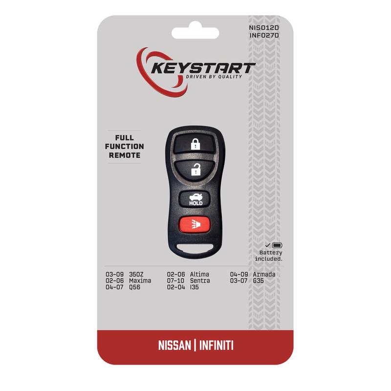 KeyStart NIS012 Self Programmable Remote Automotive Remote HD Key Remote Only For Nissan Infiniti