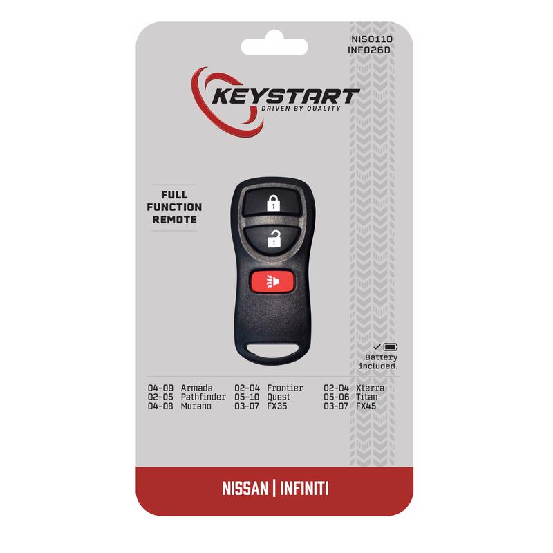 KeyStart NIS011 Self Programmable Remote Automotive Remote HD Key Remote Only For Nissan Infiniti