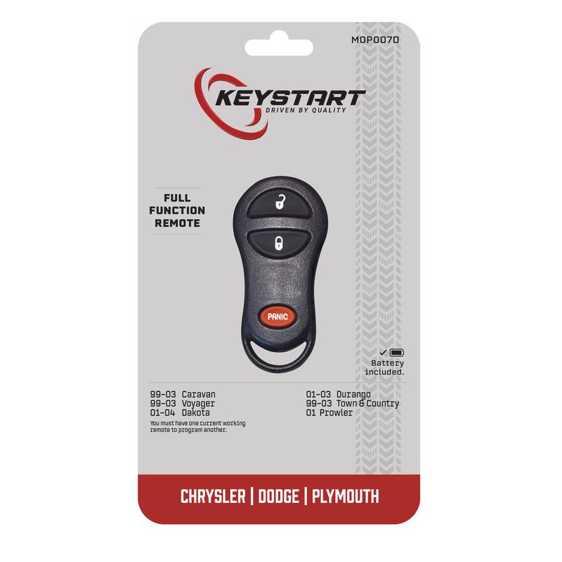 KeyStart MOP007 Self Programmable Remote Automotive Remote HD Key Remote Only For Chrysler Dodge Ram