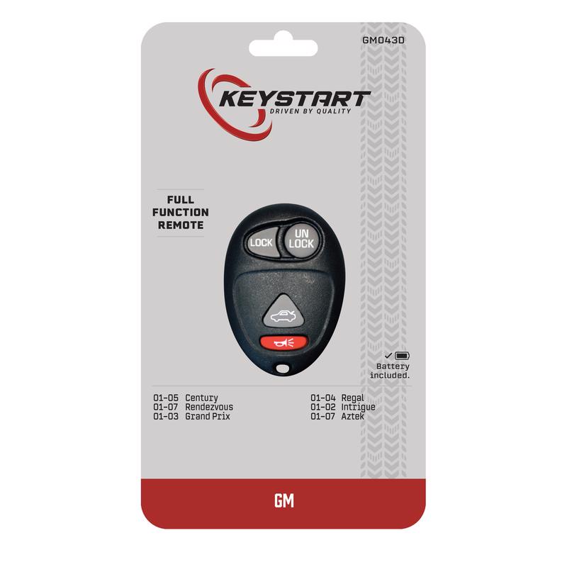KeyStart GM043 Self Programmable Remote Automotive Remote HD Key Remote Only For General Motors