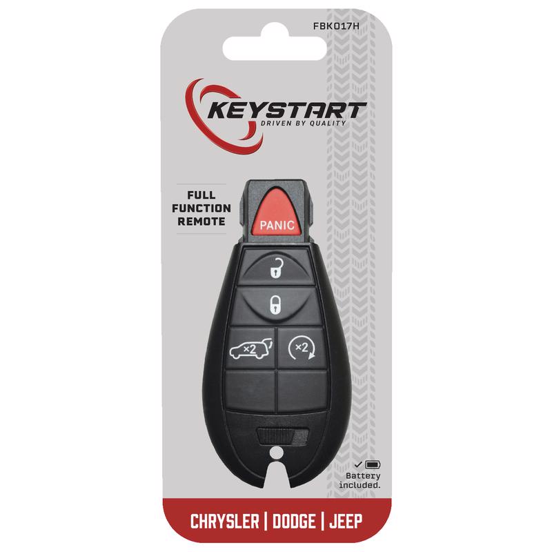 KeyStart FBK017 Advanced Security Automotive Key FOB Shell Traditional Blade For Chrysler Dodge Jeep