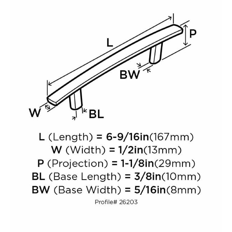Amerock Cyprus Contemporary Arch Cabinet Pull 3-3/4 in. Satin Nickel Silver