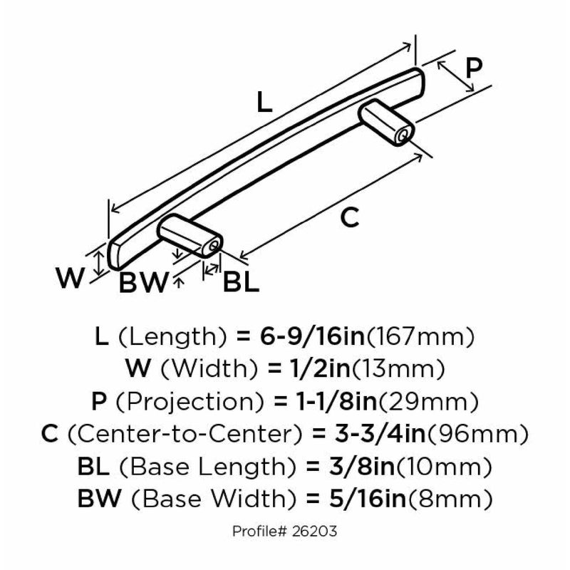 Amerock Cyprus Contemporary Arch Cabinet Pull 3-3/4 in. Satin Nickel Silver