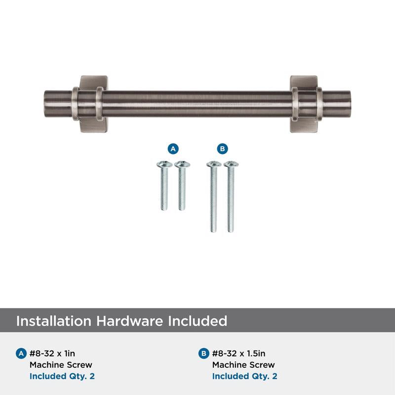 Amerock Davenport Transitional Bar Cabinet Pull 3-3/4 in. Gunmetal Gray