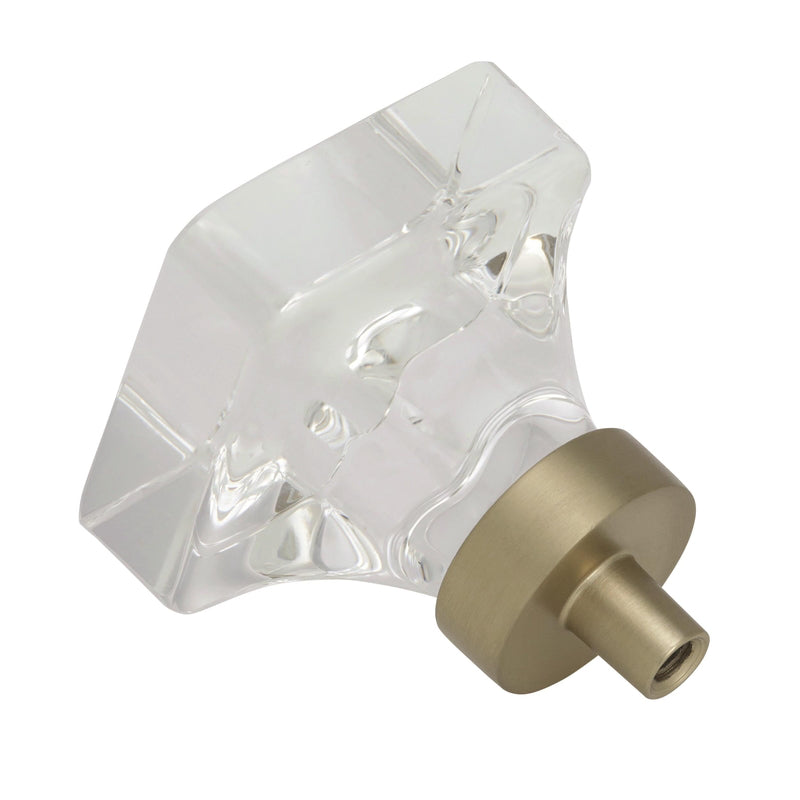 Amerock Glacio Square Cabinet Knob 1-5/16 in. Clear/Champagne