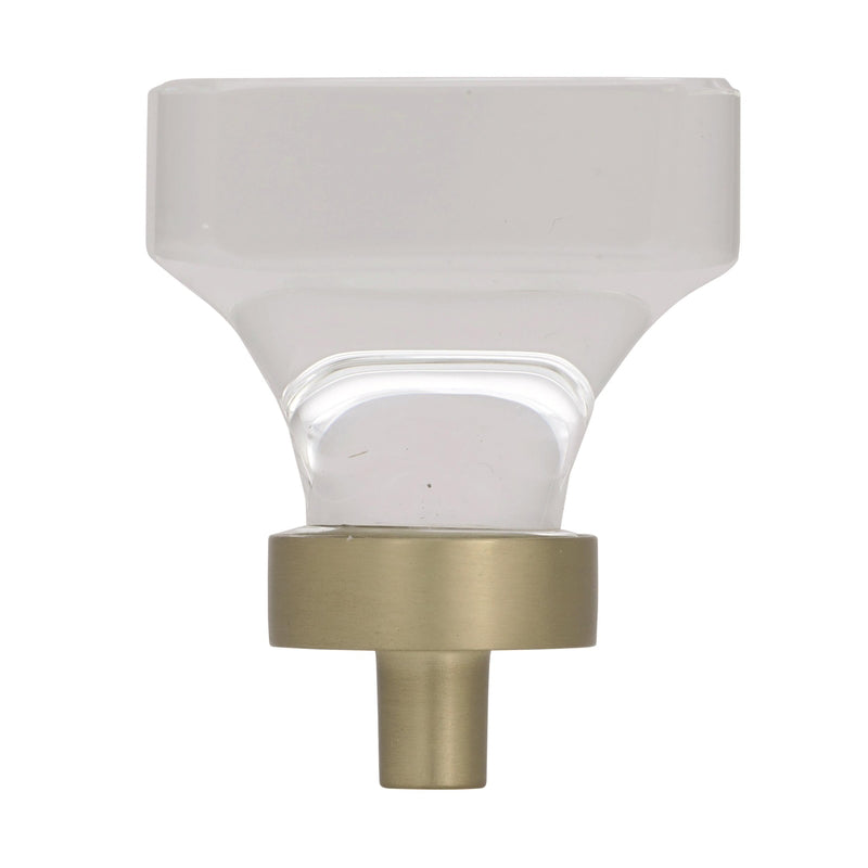 Amerock Glacio Square Cabinet Knob 1-5/16 in. Clear/Champagne