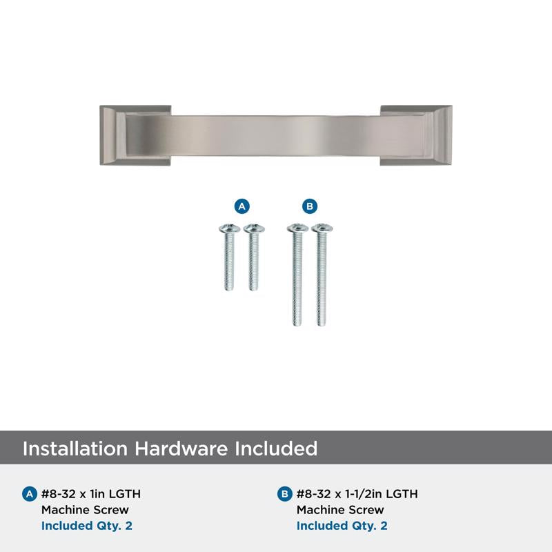 Amerock Candler Transitional Arch Cabinet Pull 3 in. Satin Nickel Silver