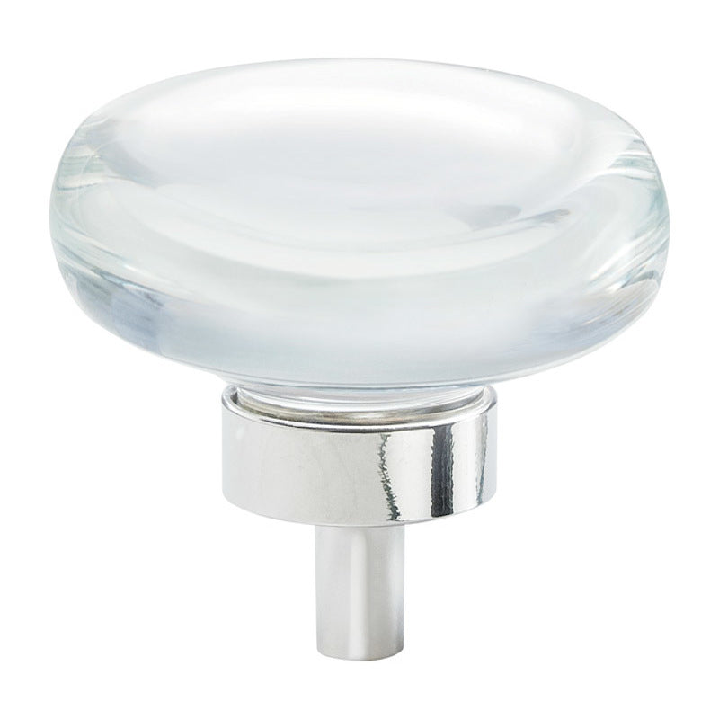 Amerock Glacio Round Cabinet Knob 1-3/4 in. D 1 in. Clear/Polished Nickel