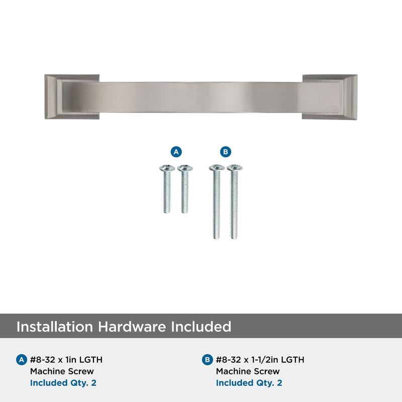 Amerock Candler Transitional Arch Cabinet Pull 3-3/4 in. Satin Nickel Silver