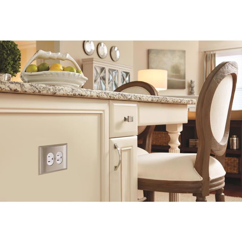 Amerock Candler Square Cabinet Knob 1-1/8 in. Satin Nickel