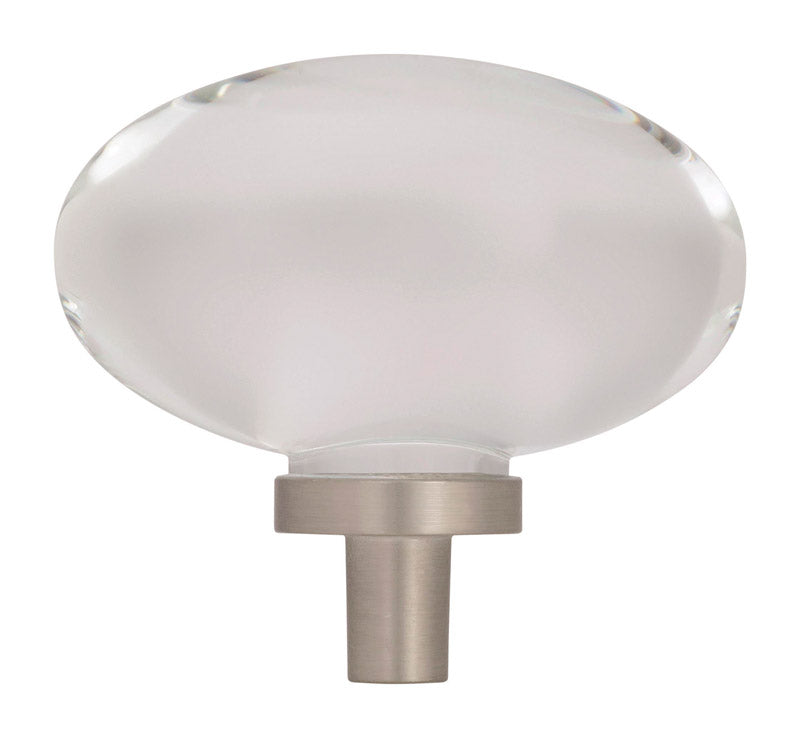 Amerock Glacio Oval Cabinet Knob 1-3/16 in. Satin Nickel