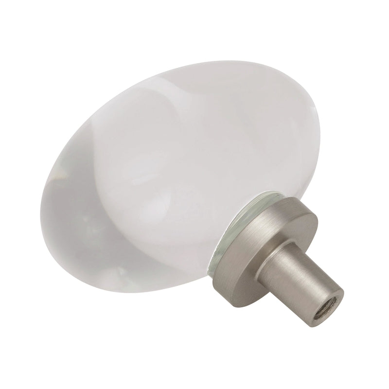 Amerock Glacio Oval Cabinet Knob 1-3/16 in. Satin Nickel