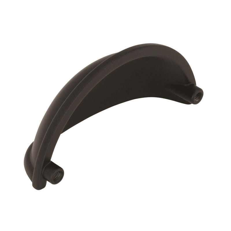 Amerock Cup Pull Collection Traditional Cup Cabinet Cup Pull 3 in. Matte Black Black