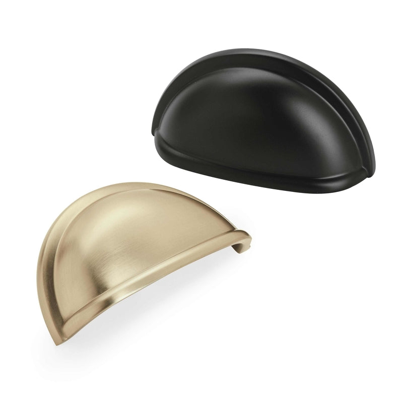 Amerock Cup Pull Collection Traditional Cup Cabinet Cup Pull 3 in. Matte Black Black