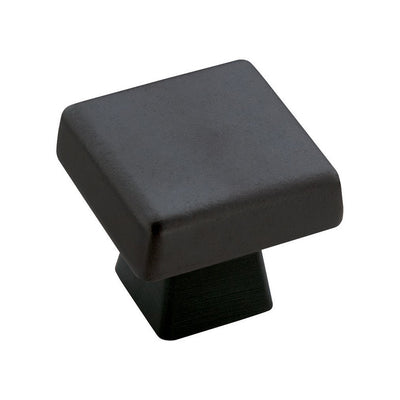 Amerock Blackrock Square Cabinet Knob 1-1/16 in. Black Bronze