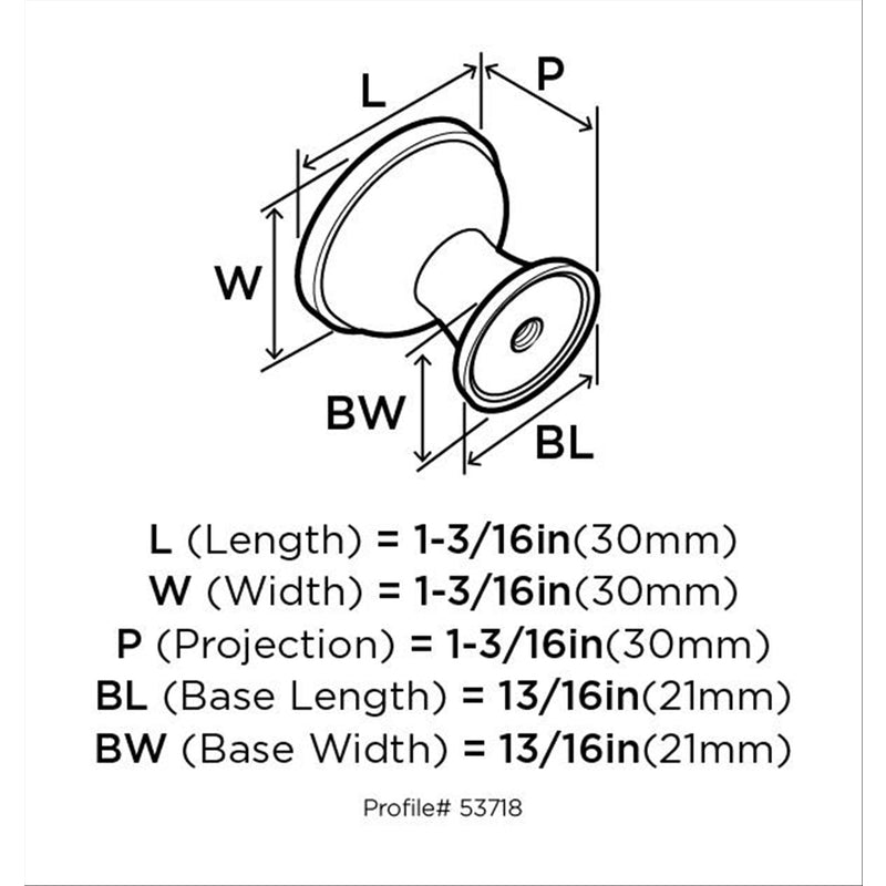 Amerock Westerly Round Cabinet Knob 1-3/16 in. D 1-3/16 in. Satin Nickel