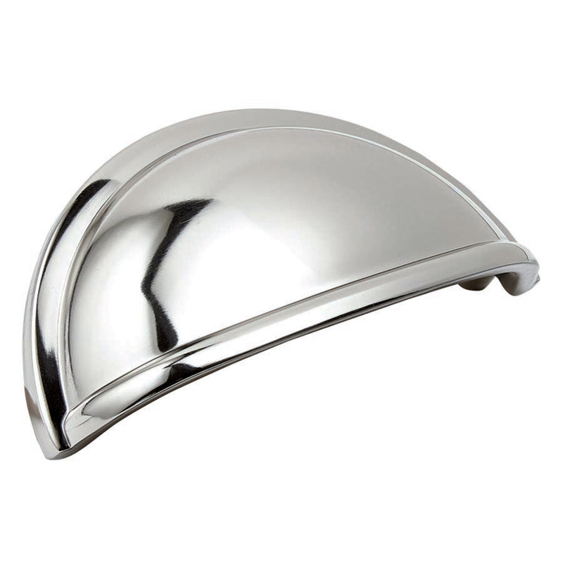 Amerock Cup Pull Collection Traditional Cup Cabinet Cup Pull 3 in. Polished Nickel Silver