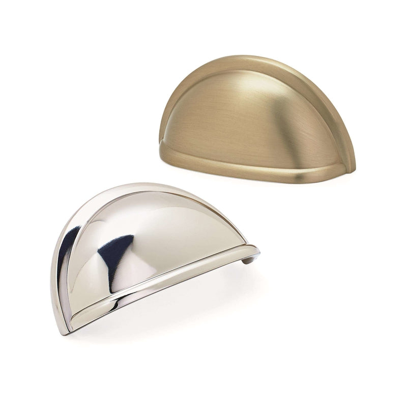Amerock Cup Pull Collection Traditional Cup Cabinet Cup Pull 3 in. Polished Nickel Silver