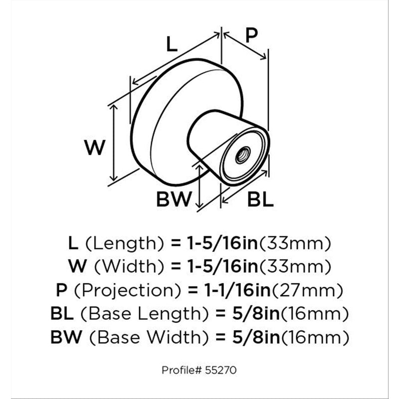 Amerock Blackrock Collection Round Cabinet Knob 1-5/16 in. D 1-1/8 in. Oil Rubbed Bronze