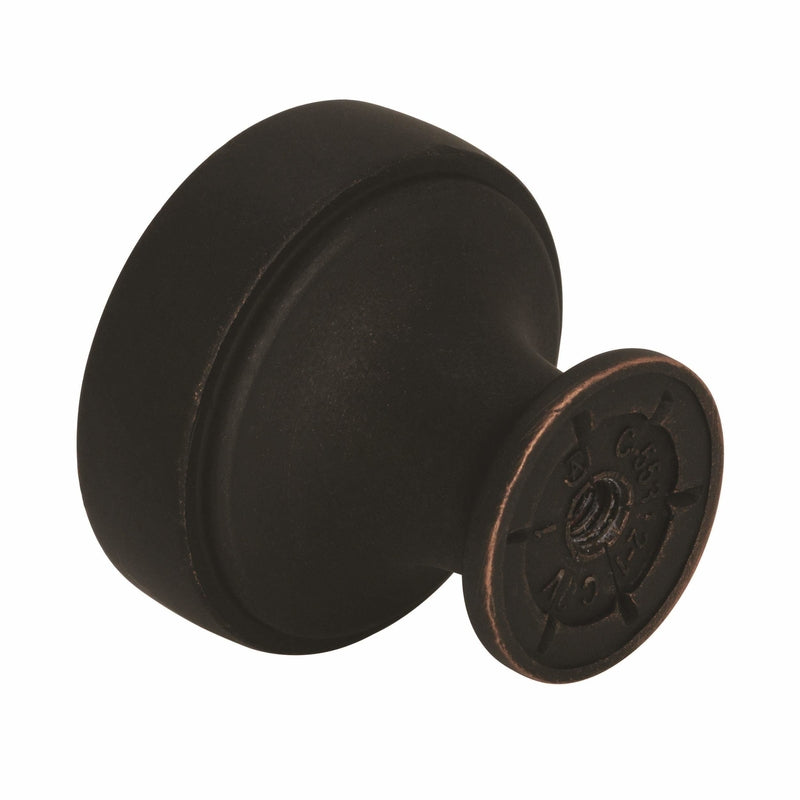 Amerock Highland Ridge Collection Round Cabinet Knob 1-3/16 in. D 1-1/4 in. Dark Oiled Bronze