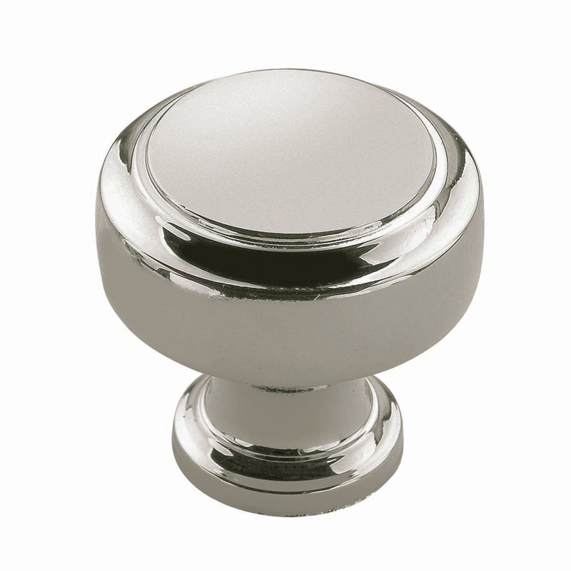 Amerock Highland Ridge Collection Round Cabinet Knob 1-3/16 in. D 1-1/4 in. Polished Nickel