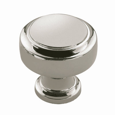 Amerock Highland Ridge Collection Round Cabinet Knob 1-3/16 in. D 1-1/4 in. Polished Nickel