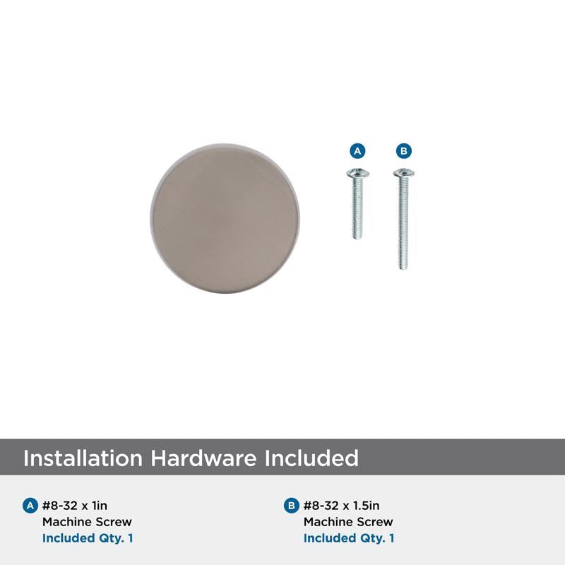 Amerock Blackrock Collection Round Cabinet Knob 1-5/16 in. D 1-1/8 in. Satin Nickel