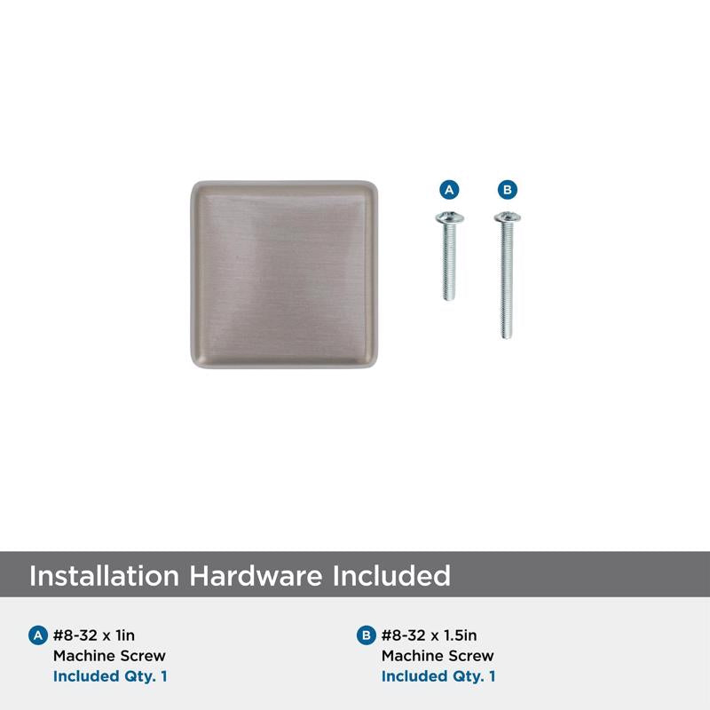 Amerock Blackrock Collection Square Cabinet Knob 1 in. Satin Nickel