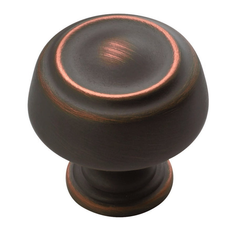 Amerock Kane & Crosley Collection Round Cabinet Knob 1-1/4 in. D 1-1/4 in. Oil Rubbed Bronze