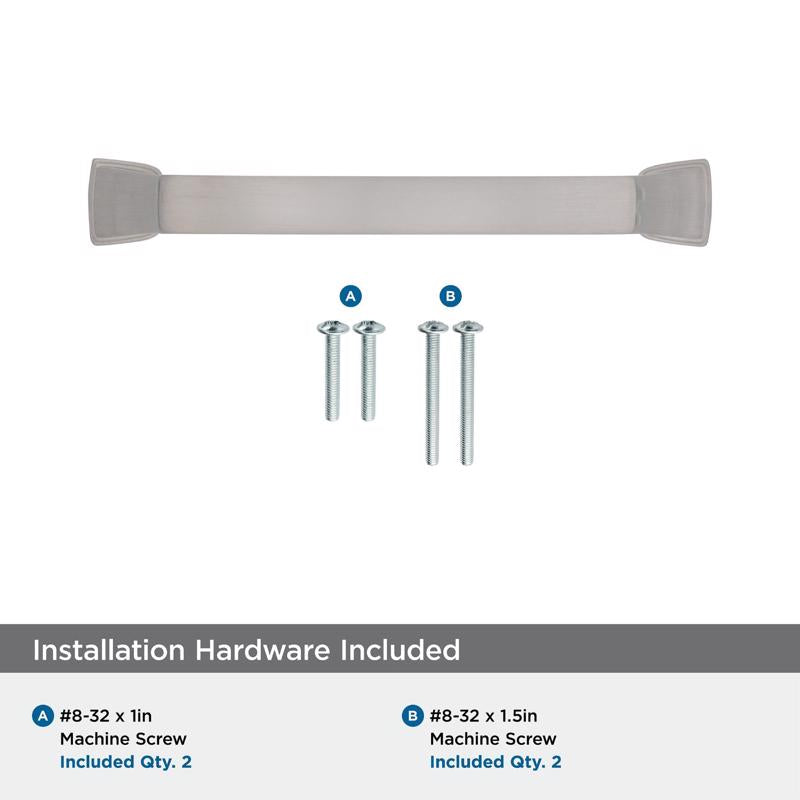 Amerock Traditional Arch Cabinet Pull 3-3/4 in. Satin Nickel Silver