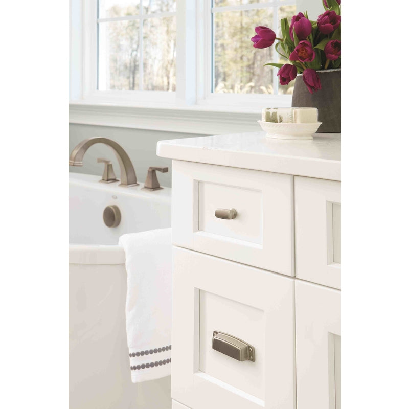 Amerock Highland Ridge Collection Round Cabinet Knob 1-1/8 in. D 1-1/8 in. Satin Nickel