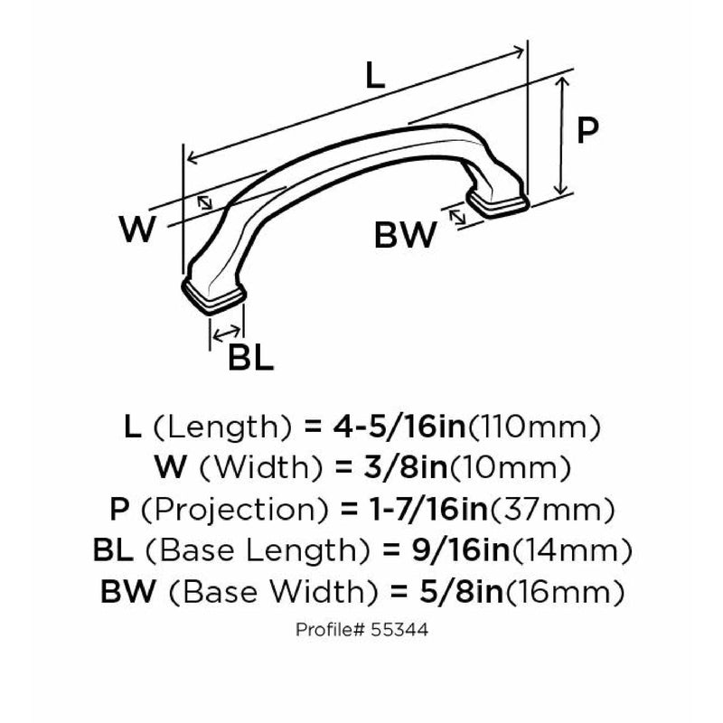 Amerock Traditional Arch Cabinet Pull 3-3/4 in. Oil Rubbed Bronze Brown