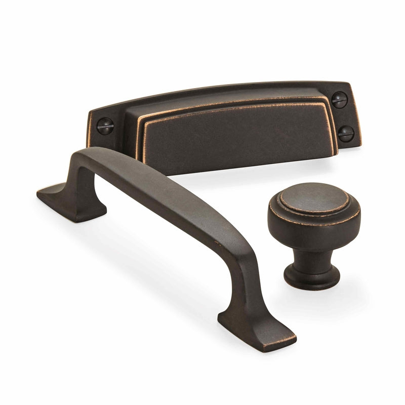 Amerock Highland Ridge Collection Transitional Arch Cabinet Pull 3-3/4 in. Dark Oiled Bronze Brown 1