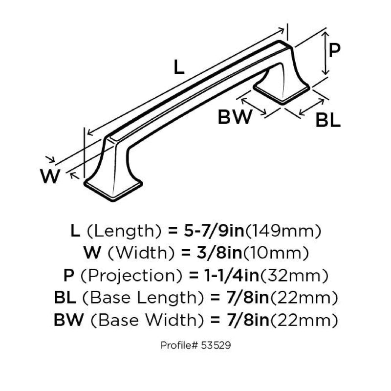 Amerock Traditional Arch Cabinet Pull 5-1/16 in. Satin Nickel Silver
