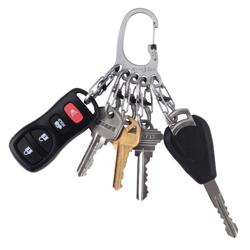Nite Ize BigFoot Locker 2 in. D Stainless Steel Silver Carabiner Carabiner Key Chain