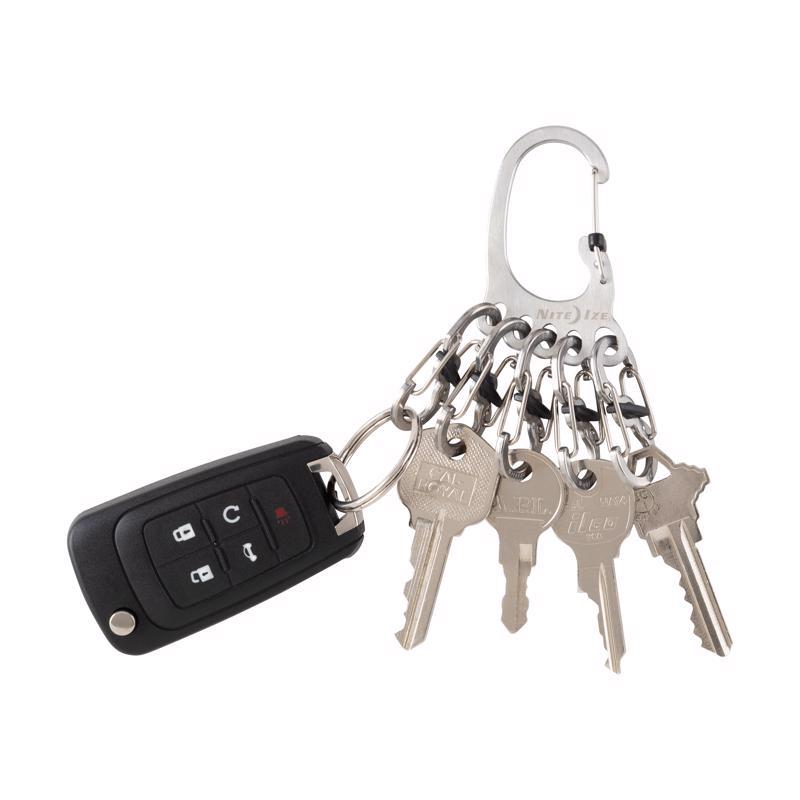 Nite Ize BigFoot Locker 2 in. D Stainless Steel Silver Carabiner Carabiner Key Chain