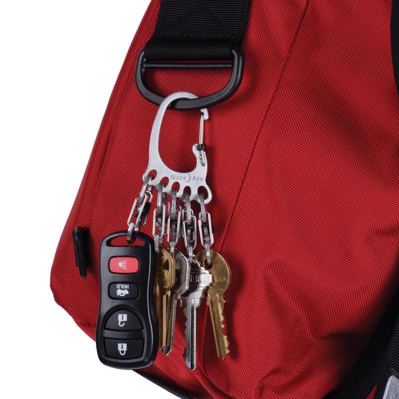 Nite Ize BigFoot Locker 2 in. D Stainless Steel Silver Carabiner Carabiner Key Chain