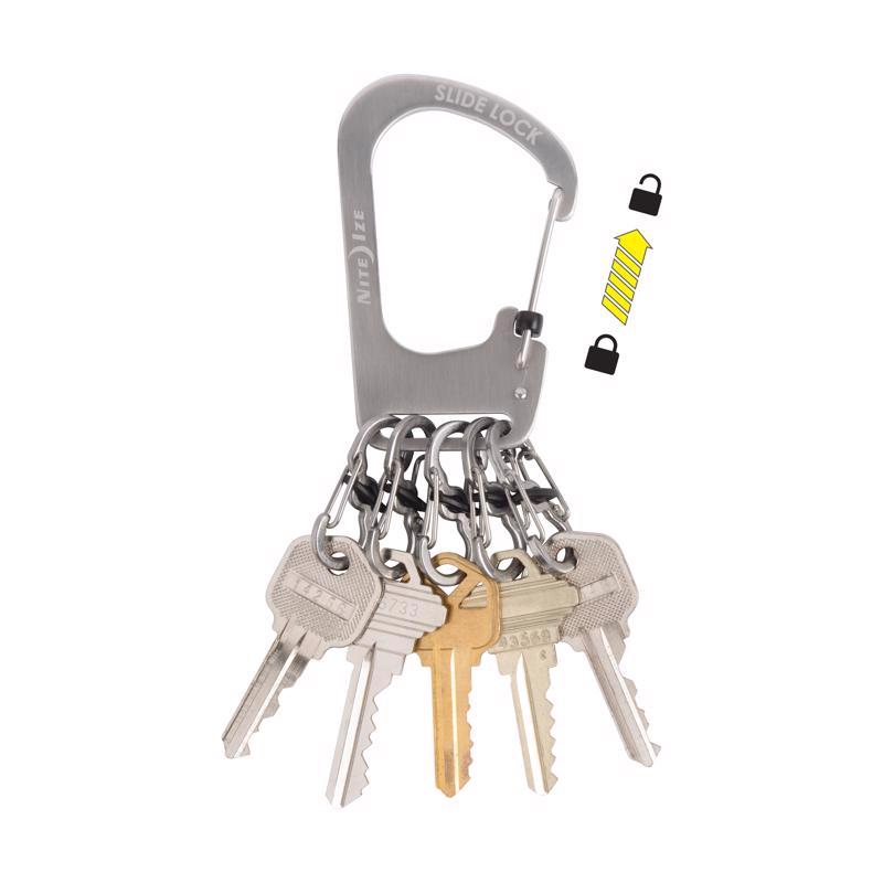 Nite Ize SlideLock 2.4 in. D Stainless Steel Silver Carabiner Carabiner Key Chain
