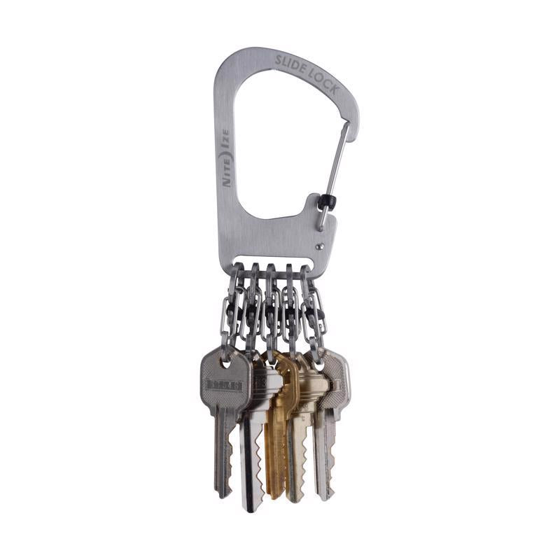 Nite Ize SlideLock 2.4 in. D Stainless Steel Silver Carabiner Carabiner Key Chain