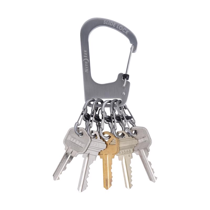 Nite Ize SlideLock 2.4 in. D Stainless Steel Silver Carabiner Carabiner Key Chain