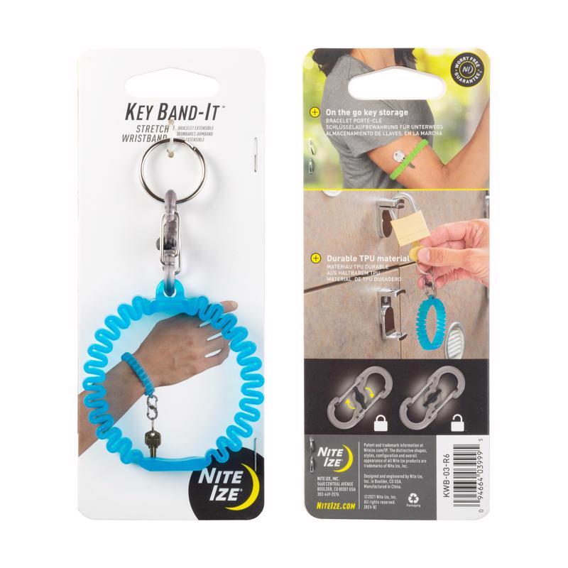 Nite Ize Band-It 2.5 in. D Plastic Blue Wristband Key Ring