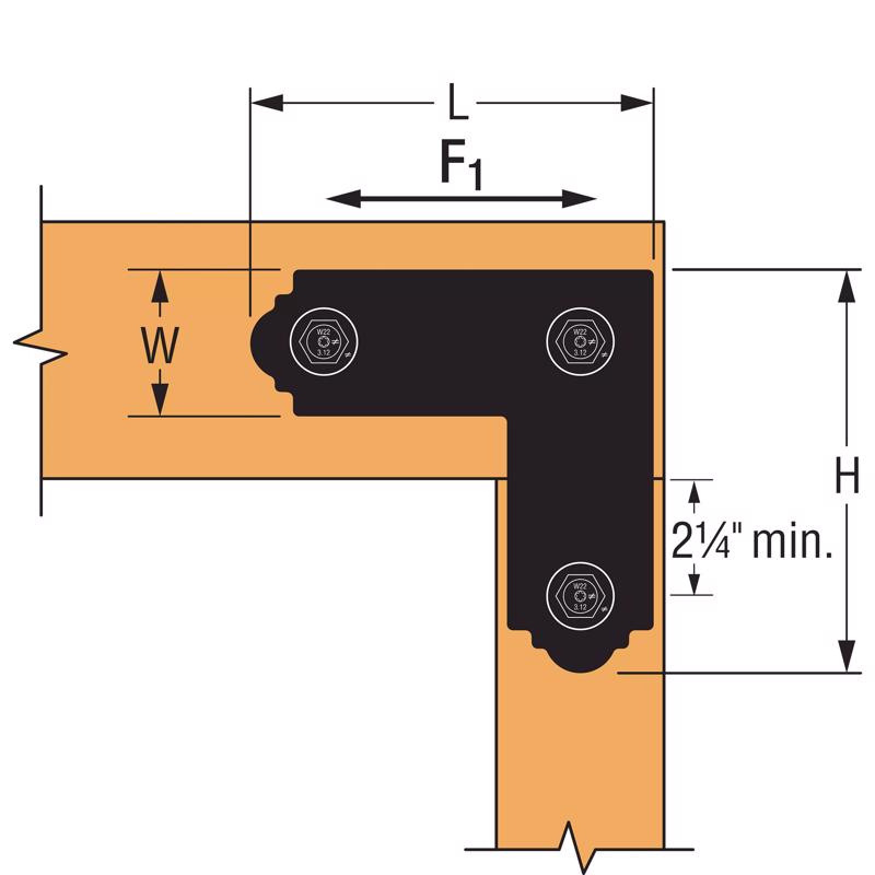 Simpson Strong-Tie ZMax 8.25 in. H X 8.25 in. W 12 Ga. Steel L Strap