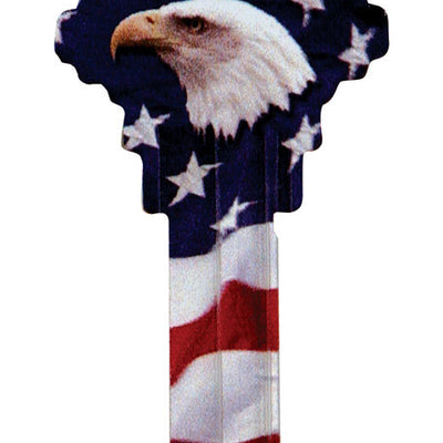 HILLMAN Wackey Flag & Eagle House/Office Universal Key Blank SC1 Single